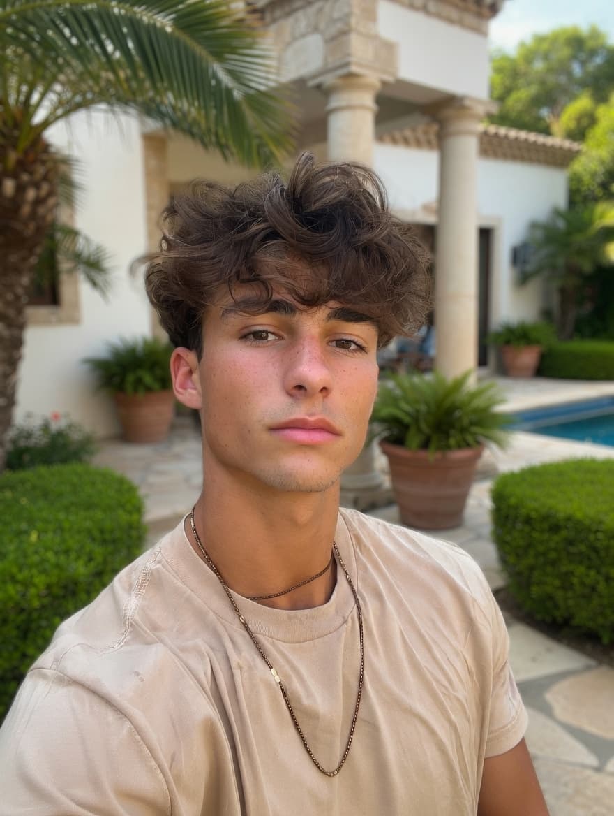 Selfie to natural-looking photo before